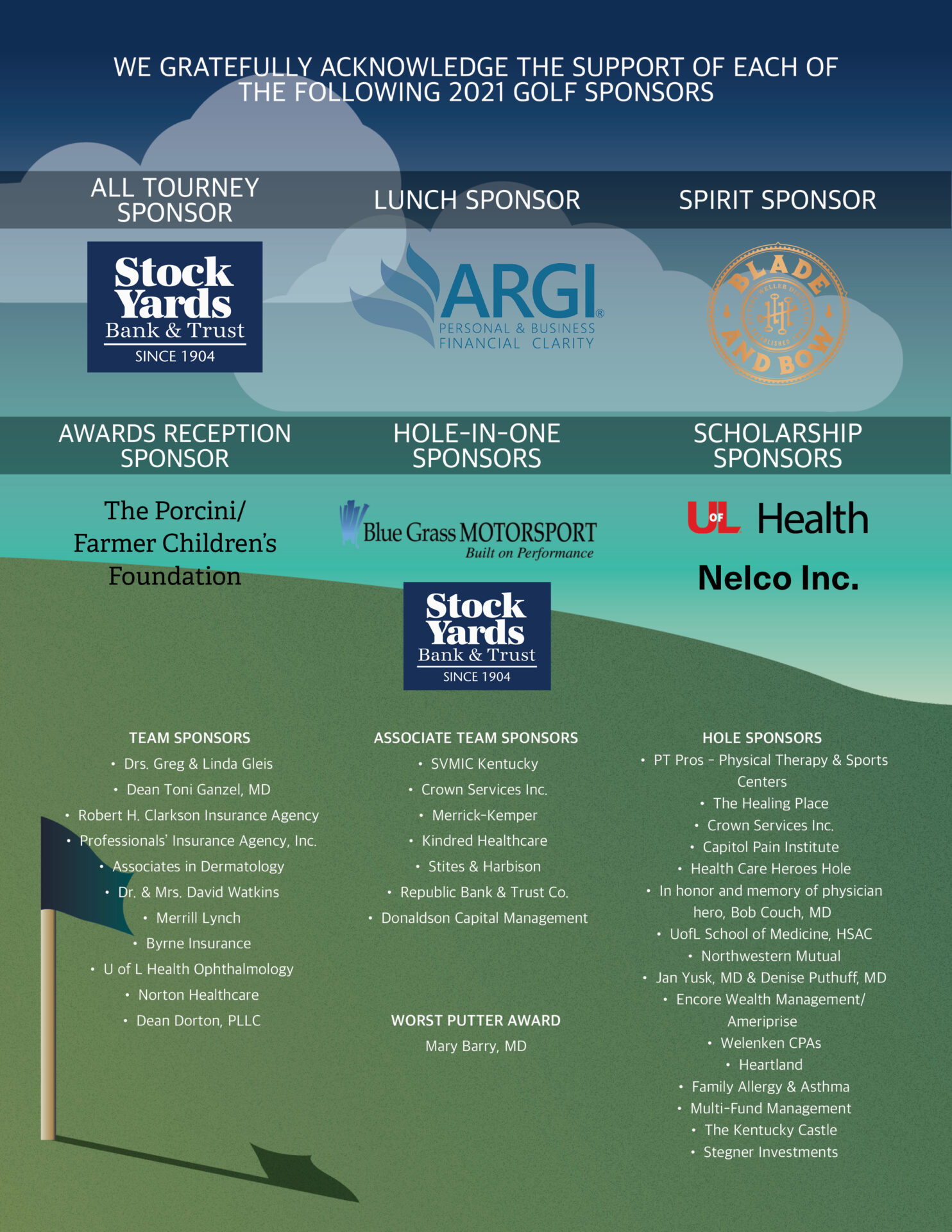 2021 Golf Sponsors GLMS